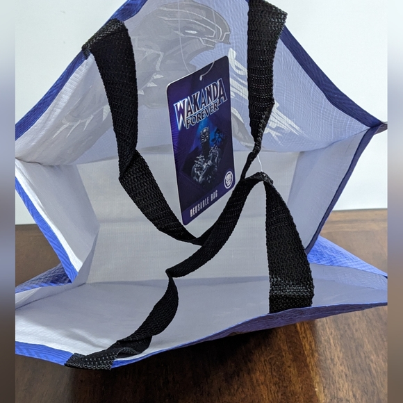 Marvel Black Panther Wakanda Forever Reusable Tote Bag, New With Tag - Picture 6 of 6